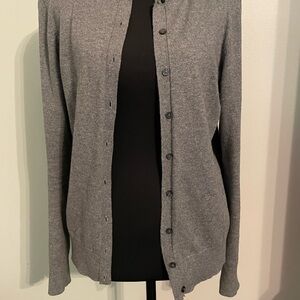 LOFT Charcoal Cardigan Sweater